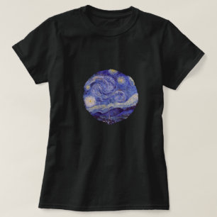 Vincent Van Gogh Starry Night Vintage Circle Art T-Shirt