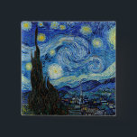 Vincent Van Gogh Starry Night Vintage Fine Art 15 Cm Square Badge<br><div class="desc">Vincent Van Gogh Starry Night Vintage Fine Art Button</div>