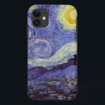 Vincent Van Gogh Starry Night Vintage Fine Art Case-Mate iPhone Case<br><div class="desc">Vincent van Gogh Starry Night Fine Art Painting Starry Night is a painting by Dutch post-impressionist artist Vincent van Gogh. The blue night sky is filled with swirling clouds, stars, and a bright crescent moon. The Starry Night is the only nocturne in the series of views from his bedroom window....</div>