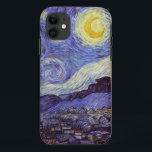 Vincent Van Gogh Starry Night Vintage Fine Art Case-Mate iPhone Case<br><div class="desc">Vincent van Gogh Starry Night Fine Art Painting Starry Night is a painting by Dutch post-impressionist artist Vincent van Gogh. The blue night sky is filled with swirling clouds, stars, and a bright crescent moon. The Starry Night is the only nocturne in the series of views from his bedroom window....</div>