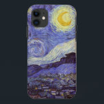 Vincent Van Gogh Starry Night Vintage Fine Art Case-Mate iPhone Case<br><div class="desc">Vincent van Gogh Starry Night Fine Art Painting Starry Night is a painting by Dutch post-impressionist artist Vincent van Gogh. The blue night sky is filled with swirling clouds, stars, and a bright crescent moon. The Starry Night is the only nocturne in the series of views from his bedroom window....</div>
