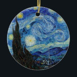 Vincent Van Gogh Starry Night Vintage Fine Art Ceramic Tree Decoration<br><div class="desc">Vincent Van Gogh Starry Night Vintage Fine Art Ornament</div>