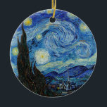 Vincent Van Gogh Starry Night Vintage Fine Art Ceramic Tree Decoration<br><div class="desc">Vincent Van Gogh Starry Night Vintage Fine Art Ornament</div>