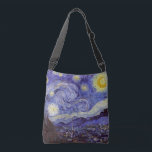Vincent Van Gogh Starry Night Vintage Fine Art Crossbody Bag<br><div class="desc">Vincent van Gogh Starry Night Fine Art Painting Starry Night is a painting by Dutch post-impressionist artist Vincent van Gogh. The blue night sky is filled with swirling clouds, stars, and a bright crescent moon. The Starry Night is the only nocturne in the series of views from his bedroom window....</div>