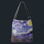 Vincent Van Gogh Starry Night Vintage Fine Art Crossbody Bag<br><div class="desc">Vincent van Gogh Starry Night Fine Art Painting Starry Night is a painting by Dutch post-impressionist artist Vincent van Gogh. The blue night sky is filled with swirling clouds, stars, and a bright crescent moon. The Starry Night is the only nocturne in the series of views from his bedroom window....</div>