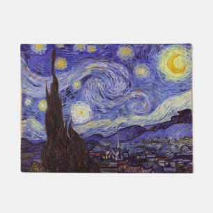 Vincent Van Gogh Starry Night Vintage Fine Art Doormat