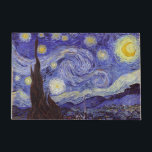 Vincent Van Gogh Starry Night Vintage Fine Art Doormat<br><div class="desc">Vincent van Gogh Starry Night Fine Art Painting Starry Night is a painting by Dutch post-impressionist artist Vincent van Gogh. The blue night sky is filled with swirling clouds, stars, and a bright crescent moon. The Starry Night is the only nocturne in the series of views from his bedroom window....</div>