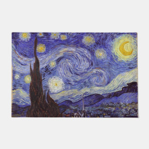 Vincent Van Gogh Starry Night Vintage Fine Art Doormat