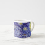 Vincent Van Gogh Starry Night Vintage Fine Art Espresso Cup<br><div class="desc">Vincent van Gogh Starry Night Fine Art Painting Starry Night is a painting by Dutch post-impressionist artist Vincent van Gogh. The blue night sky is filled with swirling clouds, stars, and a bright crescent moon. The Starry Night is the only nocturne in the series of views from his bedroom window....</div>