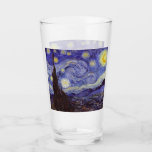 Vincent Van Gogh Starry Night Vintage Fine Art Glass<br><div class="desc">Vincent van Gogh Starry Night Fine Art Painting Starry Night is a painting by Dutch post-impressionist artist Vincent van Gogh. The blue night sky is filled with swirling clouds, stars, and a bright crescent moon. The Starry Night is the only nocturne in the series of views from his bedroom window....</div>
