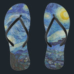 Vincent Van Gogh Starry Night Vintage Fine Art Jandals<br><div class="desc">Vincent Van Gogh Starry Night Vintage Fine Art Flip Flops</div>