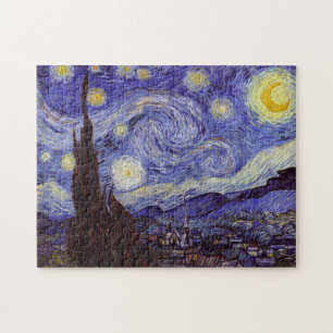 Vincent Van Gogh Starry Night Vintage Fine Art Jigsaw Puzzle