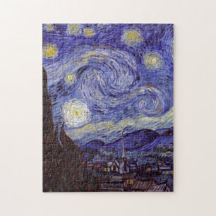 Vincent Van Gogh Starry Night Vintage Fine Art Jigsaw Puzzle