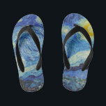 Vincent Van Gogh Starry Night Vintage Fine Art Kid's Jandals<br><div class="desc">Vincent Van Gogh Starry Night Vintage Fine Art Kid's Flip Flops</div>