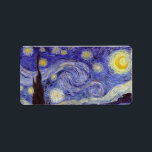 Vincent Van Gogh Starry Night Vintage Fine Art Label<br><div class="desc">Vincent van Gogh Starry Night Fine Art Painting Starry Night is a painting by Dutch post-impressionist artist Vincent van Gogh. The blue night sky is filled with swirling clouds, stars, and a bright crescent moon. The Starry Night is the only nocturne in the series of views from his bedroom window....</div>