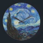 Vincent Van Gogh Starry Night Vintage Fine Art Large Clock<br><div class="desc">Vincent Van Gogh Starry Night Vintage Fine Art Large Clock</div>