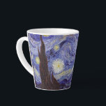 Vincent Van Gogh Starry Night Vintage Fine Art Latte Mug<br><div class="desc">Vincent van Gogh Starry Night Fine Art Painting Starry Night is a painting by Dutch post-impressionist artist Vincent van Gogh. The blue night sky is filled with swirling clouds, stars, and a bright crescent moon. The Starry Night is the only nocturne in the series of views from his bedroom window....</div>