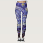 Vincent Van Gogh Starry Night Vintage Fine Art Leggings<br><div class="desc">Vincent van Gogh Starry Night Fine Art Painting Starry Night is a painting by Dutch post-impressionist artist Vincent van Gogh. The blue night sky is filled with swirling clouds, stars, and a bright crescent moon. The Starry Night is the only nocturne in the series of views from his bedroom window....</div>