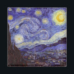 Vincent Van Gogh Starry Night Vintage Fine Art Magnet<br><div class="desc">Vincent van Gogh Starry Night Fine Art Painting Starry Night is a painting by Dutch post-impressionist artist Vincent van Gogh. The blue night sky is filled with swirling clouds, stars, and a bright crescent moon. The Starry Night is the only nocturne in the series of views from his bedroom window....</div>