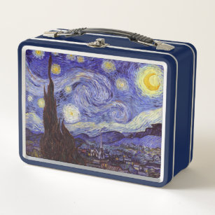 Vincent Van Gogh Starry Night Vintage Fine Art Metal Lunch Box