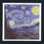 Vincent Van Gogh Starry Night Vintage Fine Art Napkin<br><div class="desc">Vincent van Gogh Starry Night Fine Art Painting Starry Night is a painting by Dutch post-impressionist artist Vincent van Gogh. The blue night sky is filled with swirling clouds, stars, and a bright crescent moon. The Starry Night is the only nocturne in the series of views from his bedroom window....</div>