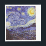 Vincent Van Gogh Starry Night Vintage Fine Art Napkin<br><div class="desc">Vincent van Gogh Starry Night Fine Art Painting Starry Night is a painting by Dutch post-impressionist artist Vincent van Gogh. The blue night sky is filled with swirling clouds, stars, and a bright crescent moon. The Starry Night is the only nocturne in the series of views from his bedroom window....</div>