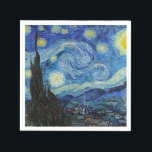 Vincent Van Gogh Starry Night Vintage Fine Art Napkin<br><div class="desc">Vincent Van Gogh Starry Night Vintage Fine Art Napkin</div>