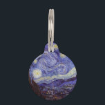 Vincent Van Gogh Starry Night Vintage Fine Art Pet Tag<br><div class="desc">Vincent van Gogh Starry Night Fine Art Painting Starry Night is a painting by Dutch post-impressionist artist Vincent van Gogh. The blue night sky is filled with swirling clouds, stars, and a bright crescent moon. The Starry Night is the only nocturne in the series of views from his bedroom window....</div>