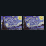 Vincent Van Gogh Starry Night Vintage Fine Art Pillowcase<br><div class="desc">Vincent van Gogh Starry Night Fine Art Painting Starry Night is a painting by Dutch post-impressionist artist Vincent van Gogh. The blue night sky is filled with swirling clouds, stars, and a bright crescent moon. The Starry Night is the only nocturne in the series of views from his bedroom window....</div>