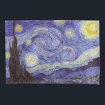 Vincent Van Gogh Starry Night Vintage Fine Art Pillowcase<br><div class="desc">Vincent van Gogh Starry Night Fine Art Painting Starry Night is a painting by Dutch post-impressionist artist Vincent van Gogh. The blue night sky is filled with swirling clouds, stars, and a bright crescent moon. The Starry Night is the only nocturne in the series of views from his bedroom window....</div>