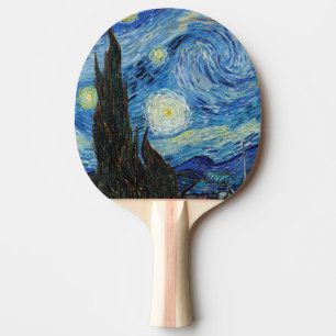 Vincent Van Gogh Starry Night Vintage Fine Art Ping Pong Paddle