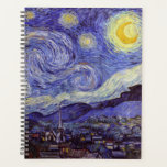 Vincent Van Gogh Starry Night Vintage Fine Art Planner<br><div class="desc">Vincent van Gogh Starry Night Fine Art Painting Starry Night is a painting by Dutch post-impressionist artist Vincent van Gogh. The blue night sky is filled with swirling clouds, stars, and a bright crescent moon. The Starry Night is the only nocturne in the series of views from his bedroom window....</div>