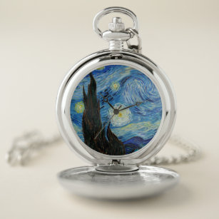 Vincent Van Gogh Starry Night Vintage Fine Art Pocket Watch