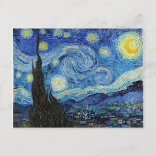 Vincent Van Gogh Starry Night Vintage Fine Art Postcard