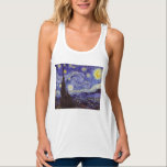 Vincent Van Gogh Starry Night Vintage Fine Art Singlet<br><div class="desc">Vincent van Gogh Starry Night Fine Art Painting Starry Night is a painting by Dutch post-impressionist artist Vincent van Gogh. The blue night sky is filled with swirling clouds, stars, and a bright crescent moon. The Starry Night is the only nocturne in the series of views from his bedroom window....</div>