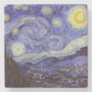 Vincent Van Gogh Starry Night Vintage Fine Art Stone Coaster