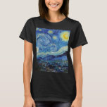 Vincent Van Gogh Starry Night Vintage Fine Art T-Shirt<br><div class="desc">Vincent Van Gogh Starry Night Vintage Fine Art Women's T-Shirt</div>