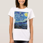 Vincent Van Gogh Starry Night Vintage Fine Art T-Shirt<br><div class="desc">Vincent Van Gogh Starry Night Vintage Fine Art Women's T-Shirt</div>