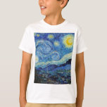 Vincent Van Gogh Starry Night Vintage Fine Art T-Shirt<br><div class="desc">Vincent Van Gogh Starry Night Vintage Fine Art T-Shirt</div>