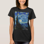 Vincent Van Gogh Starry Night Vintage Fine Art T-Shirt<br><div class="desc">Vincent Van Gogh Starry Night Vintage Fine Art Women's T-Shirt</div>