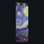 Vincent Van Gogh Starry Night Vintage Fine Art Thermal Tumbler<br><div class="desc">Vincent van Gogh Starry Night Fine Art Painting Starry Night is a painting by Dutch post-impressionist artist Vincent van Gogh. The blue night sky is filled with swirling clouds, stars, and a bright crescent moon. The Starry Night is the only nocturne in the series of views from his bedroom window....</div>