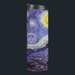 Vincent Van Gogh Starry Night Vintage Fine Art Thermal Tumbler<br><div class="desc">Vincent van Gogh Starry Night Fine Art Painting Starry Night is a painting by Dutch post-impressionist artist Vincent van Gogh. The blue night sky is filled with swirling clouds, stars, and a bright crescent moon. The Starry Night is the only nocturne in the series of views from his bedroom window....</div>