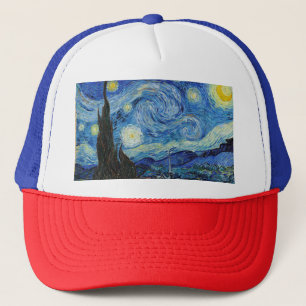 Vincent Van Gogh Starry Night Vintage Fine Art Trucker Hat