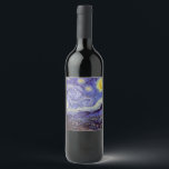 Vincent Van Gogh Starry Night Vintage Fine Art Wine Label<br><div class="desc">Vincent van Gogh Starry Night Fine Art Painting Starry Night is a painting by Dutch post-impressionist artist Vincent van Gogh. The blue night sky is filled with swirling clouds, stars, and a bright crescent moon. The Starry Night is the only nocturne in the series of views from his bedroom window....</div>