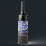 Vincent Van Gogh Starry Night Vintage Fine Art Wine Label<br><div class="desc">Vincent van Gogh Starry Night Fine Art Painting Starry Night is a painting by Dutch post-impressionist artist Vincent van Gogh. The blue night sky is filled with swirling clouds, stars, and a bright crescent moon. The Starry Night is the only nocturne in the series of views from his bedroom window....</div>