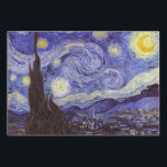 Vincent Van Gogh Starry Night Vintage Fine Art Wrapping Paper Sheet<br><div class="desc">Vincent van Gogh Starry Night Fine Art Painting Wrapping Paper Sheet Set Of 3 Starry Night is a painting by Dutch post-impressionist artist Vincent van Gogh. The blue night sky is filled with swirling clouds, stars, and a bright crescent moon. The Starry Night is the only nocturne in the series...</div>