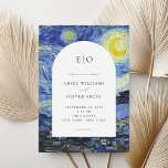 Vincent Van Gogh Starry Night Wedding Invitation<br><div class="desc">Elegant modern wedding invitation featuring Vincent Van Gogh Starry Night painting</div>