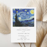 Vincent Van Gogh Starry Night Wedding Invitation<br><div class="desc">Elegant modern wedding invitation featuring Vincent Van Gogh Starry Night painting</div>