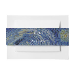 Vincent Van Gogh Starry Night Wedding Invitation Belly Band