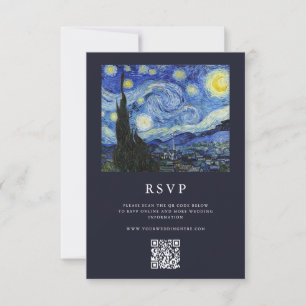 Vincent Van Gogh Starry Night Wedding RSVP Card